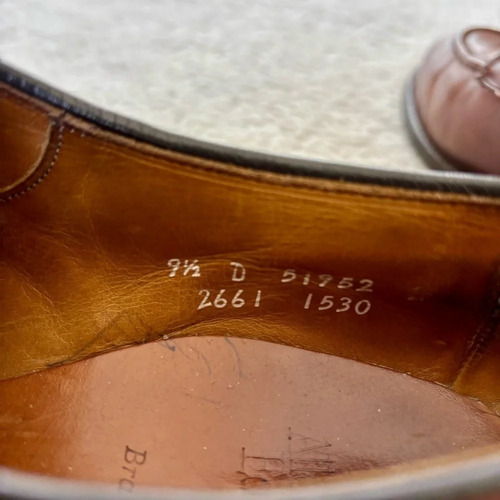 Allen Edmonds Bradley 1530 Brown Leather Split Toe Oxfords Shoes Size 9.5 D